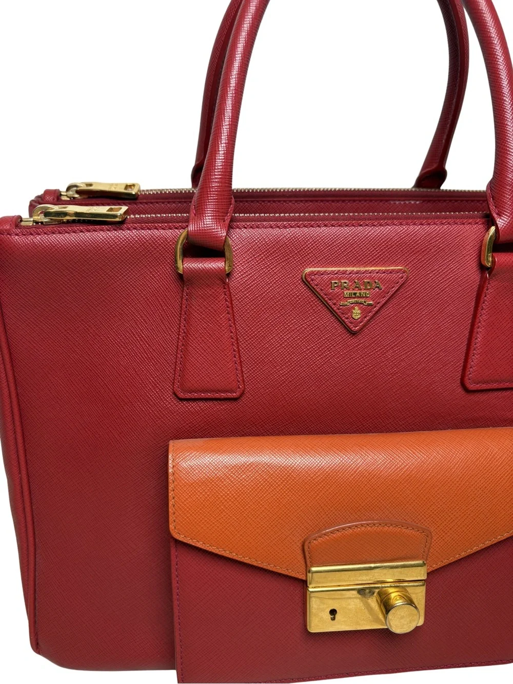 Prada Saffiano Lux Galleria Double Zip Tote